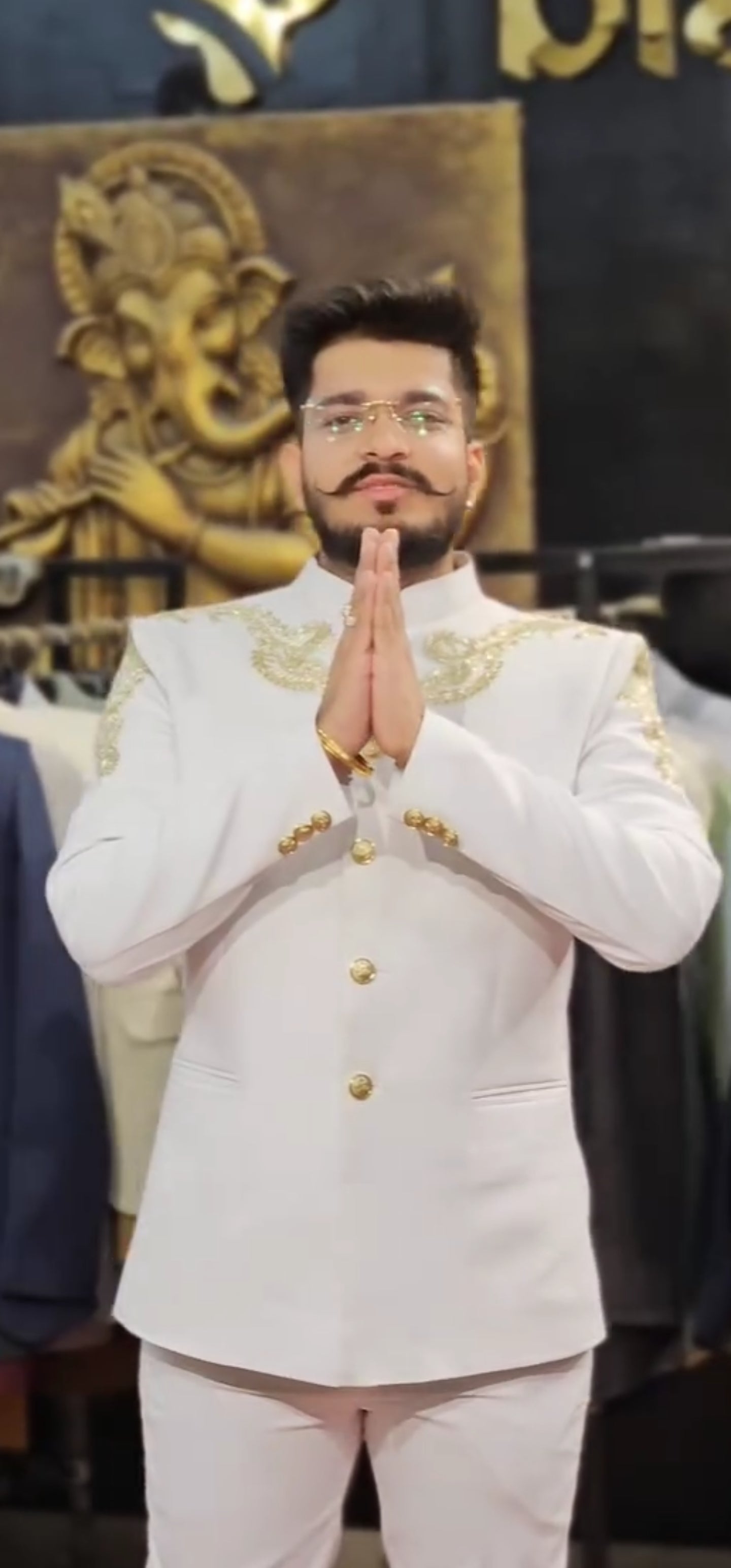 White Bandhgala With Handwork