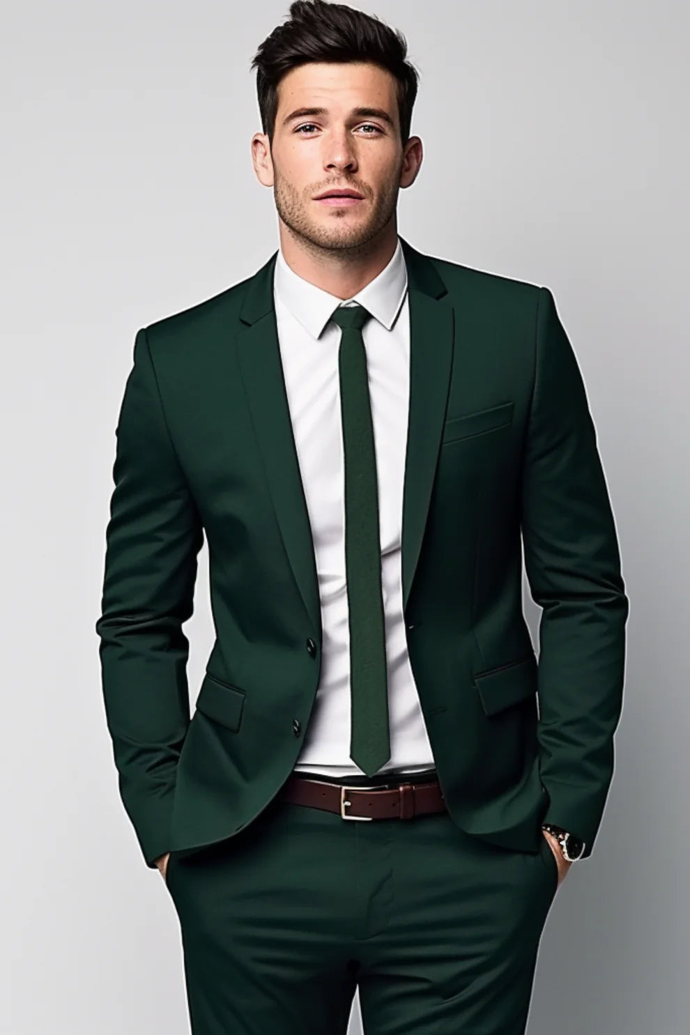 MEN'S DARK GREEN BLAZER SUIT