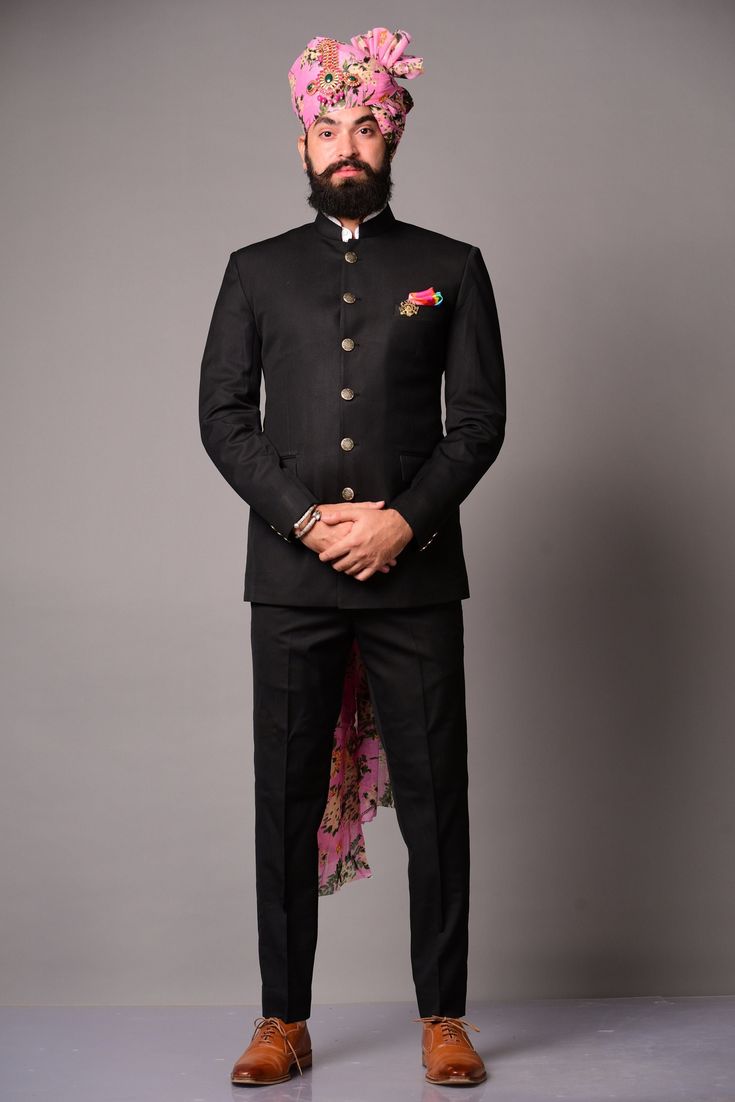 Black Bandhgala Velvet jodhpuri
