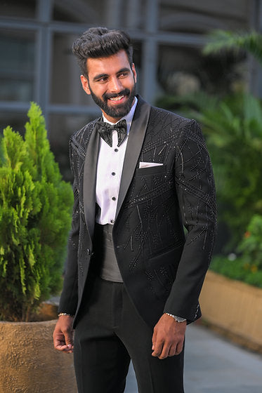 Black handwork tuxedo