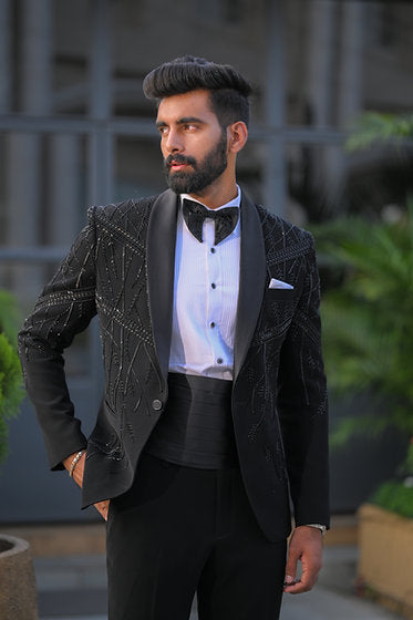 Black handwork tuxedo