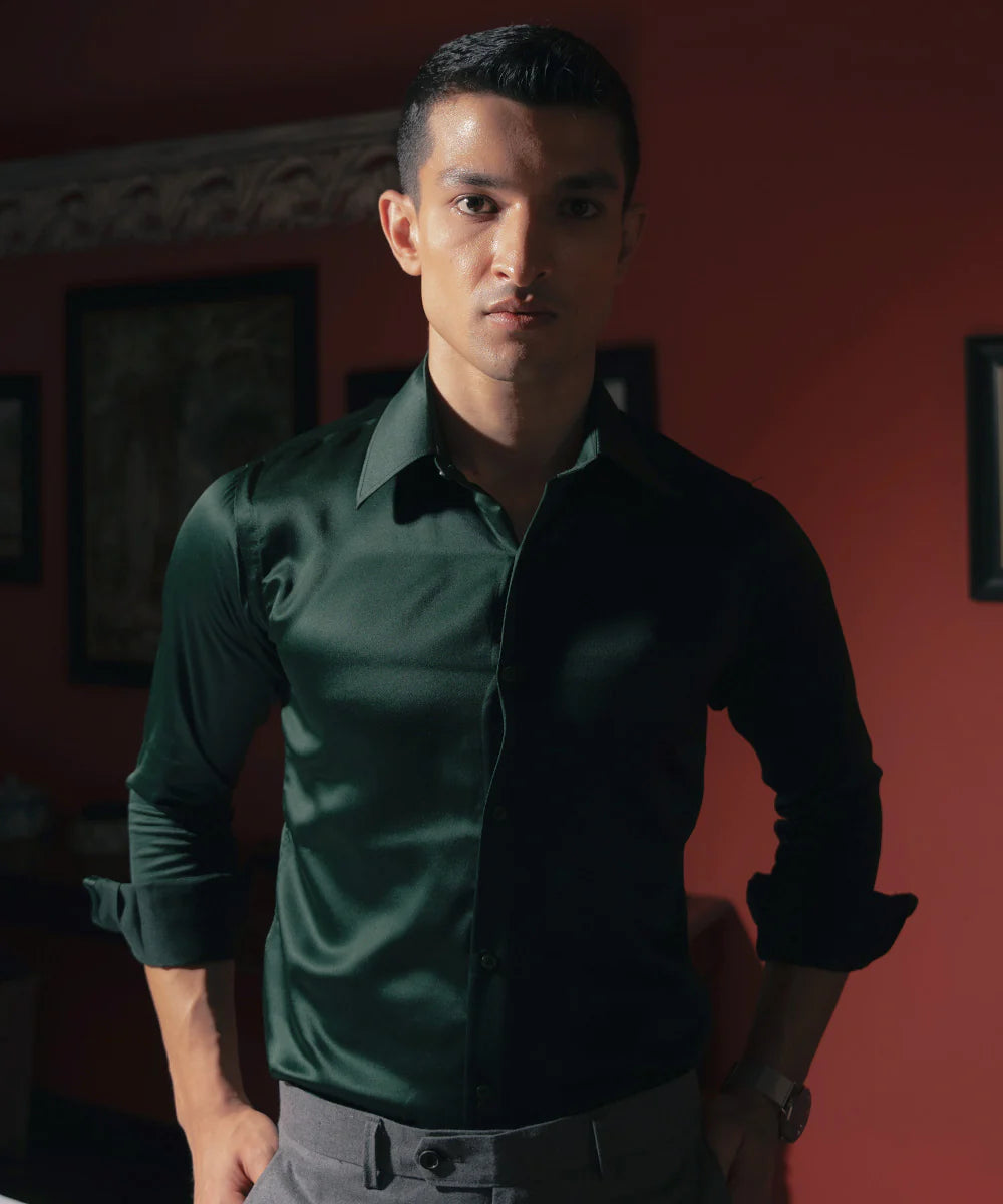 Dark Green Solid Shirt