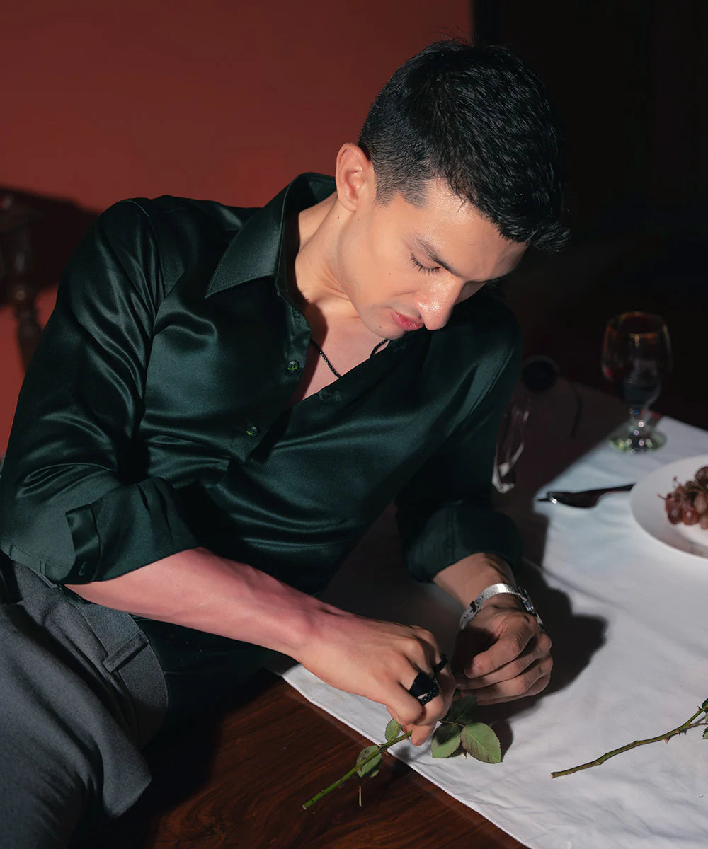 Dark Green Solid Shirt