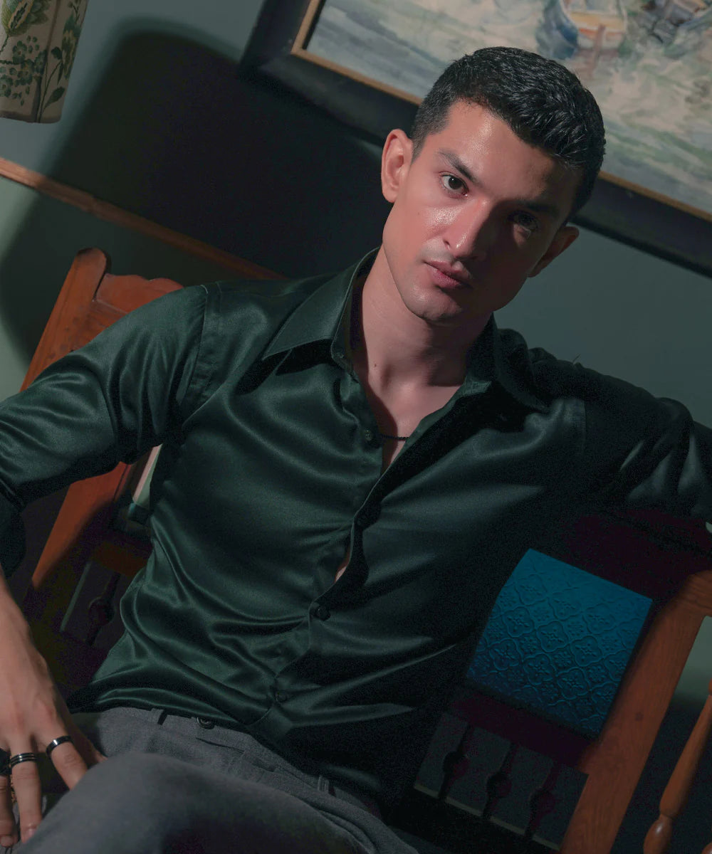 Dark Green Solid Shirt