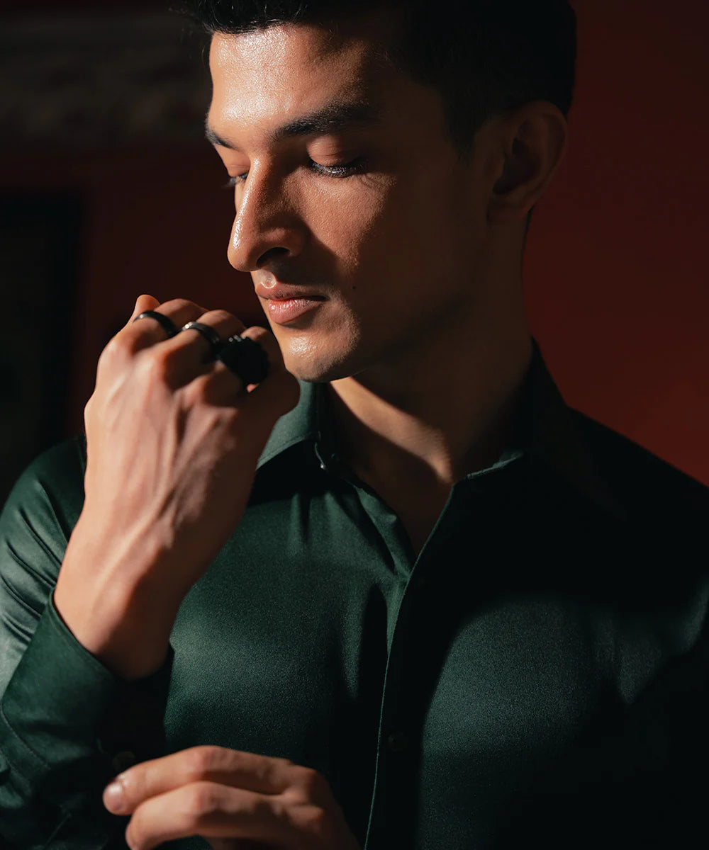 Dark Green Solid Shirt