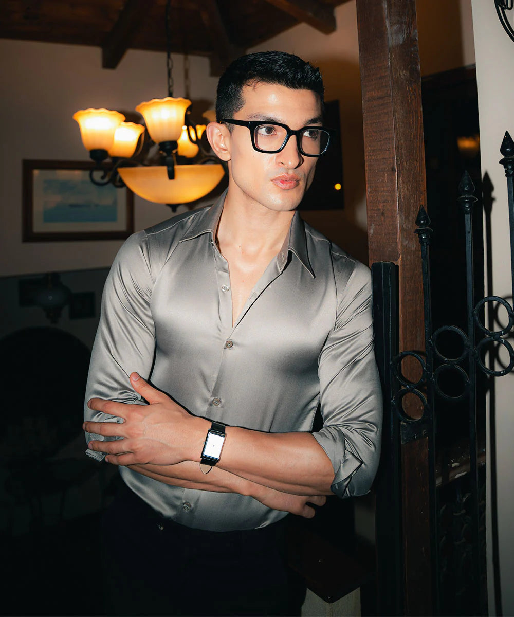 Light Grey Solid Shirt