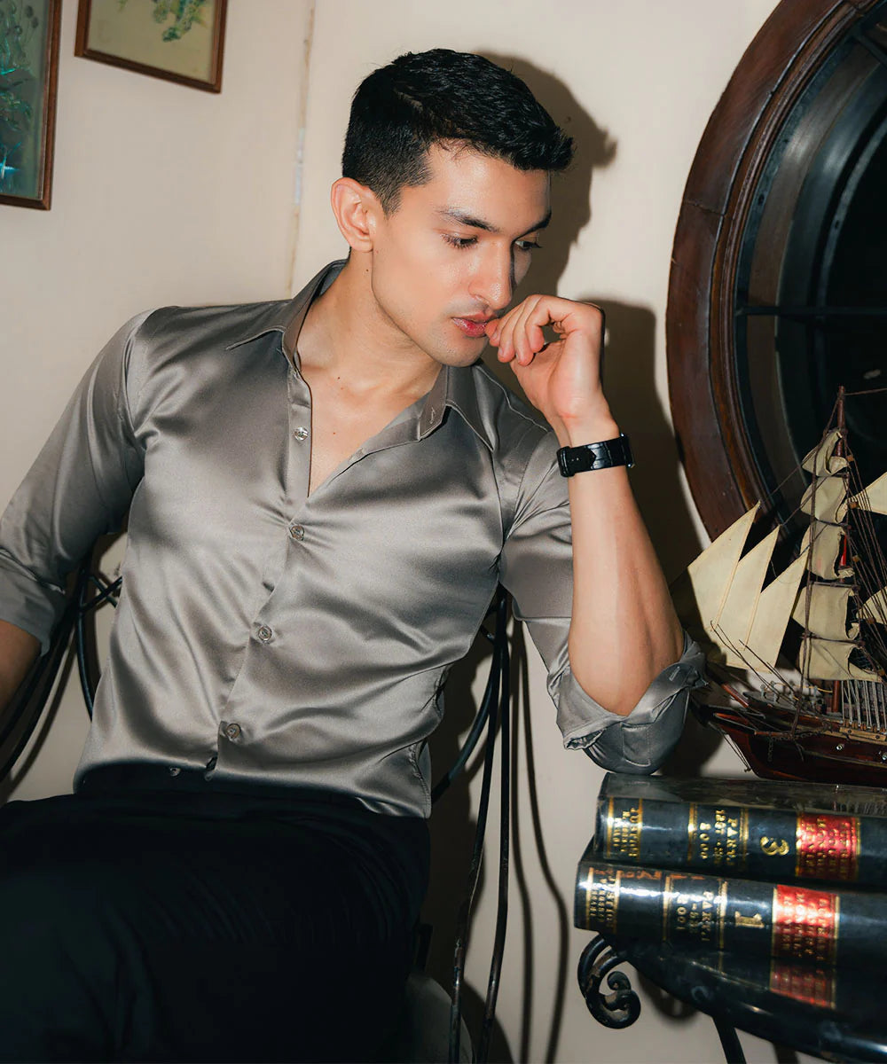 Light Grey Solid Shirt