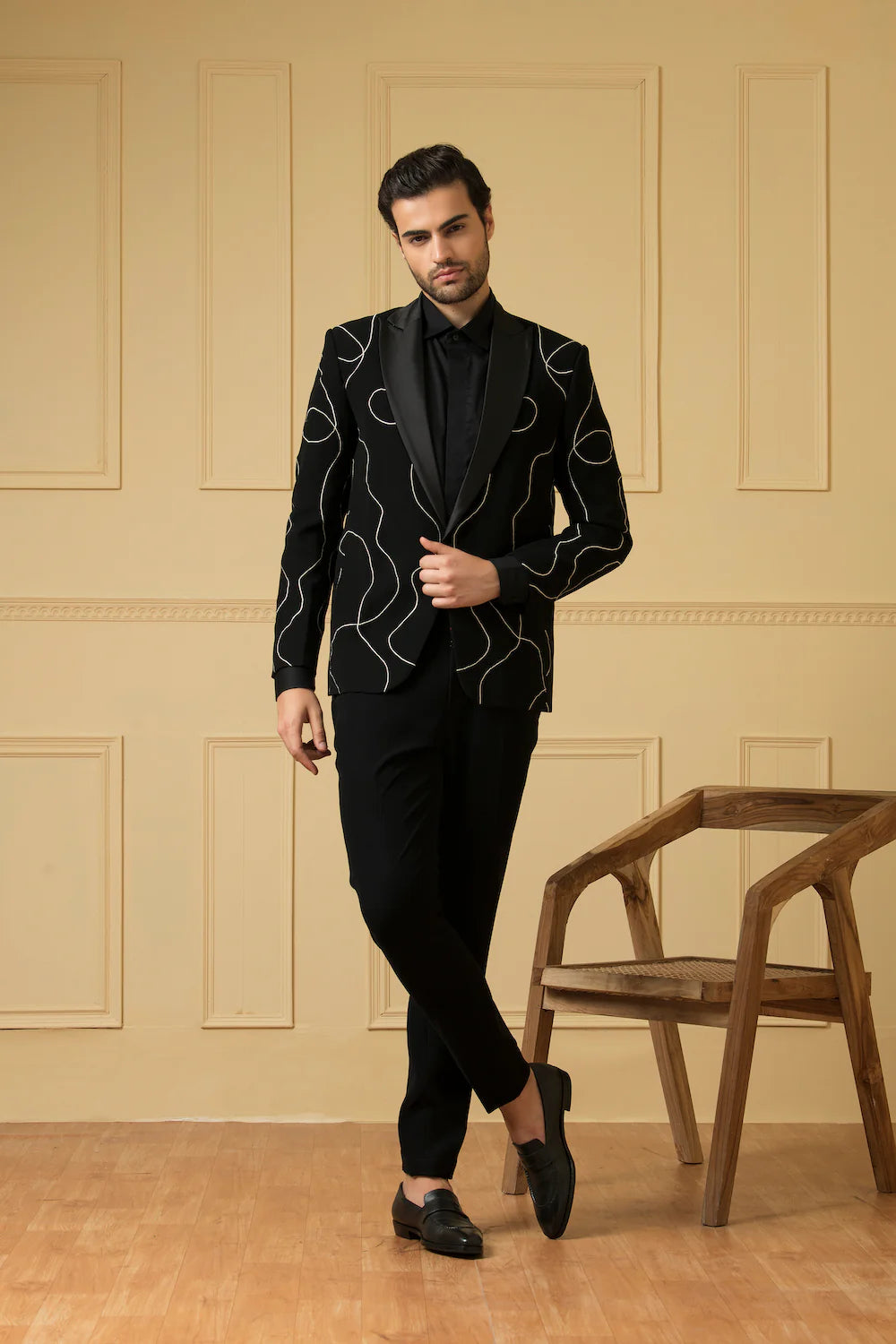 Black Suit With Handwork Coading