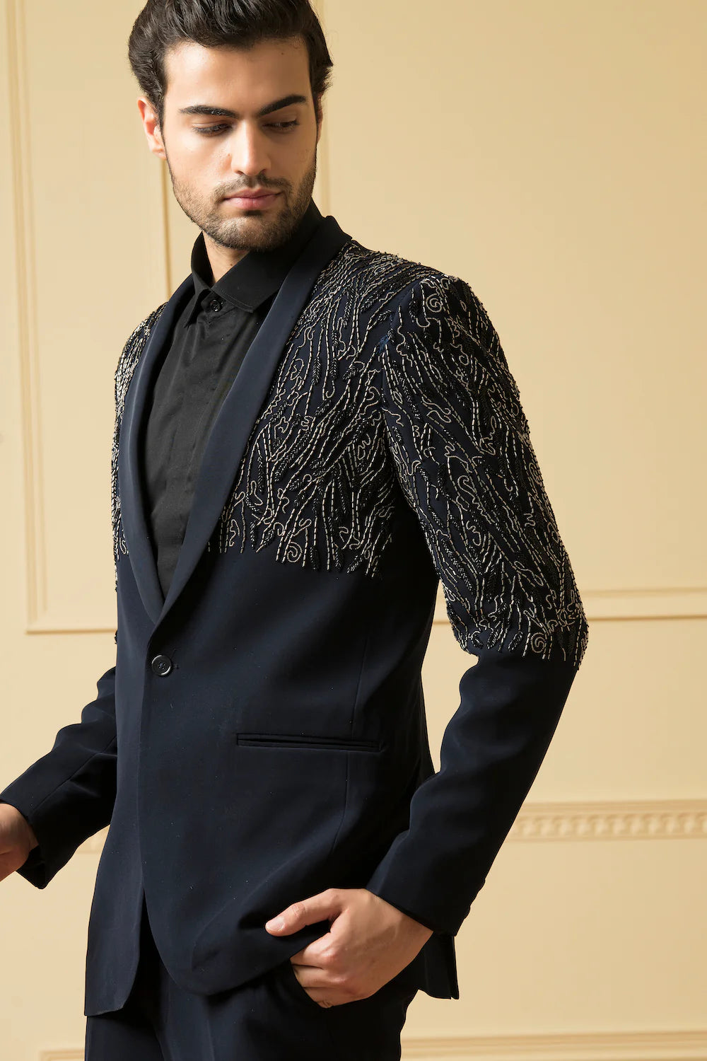 Black Suit With Handwork Coading