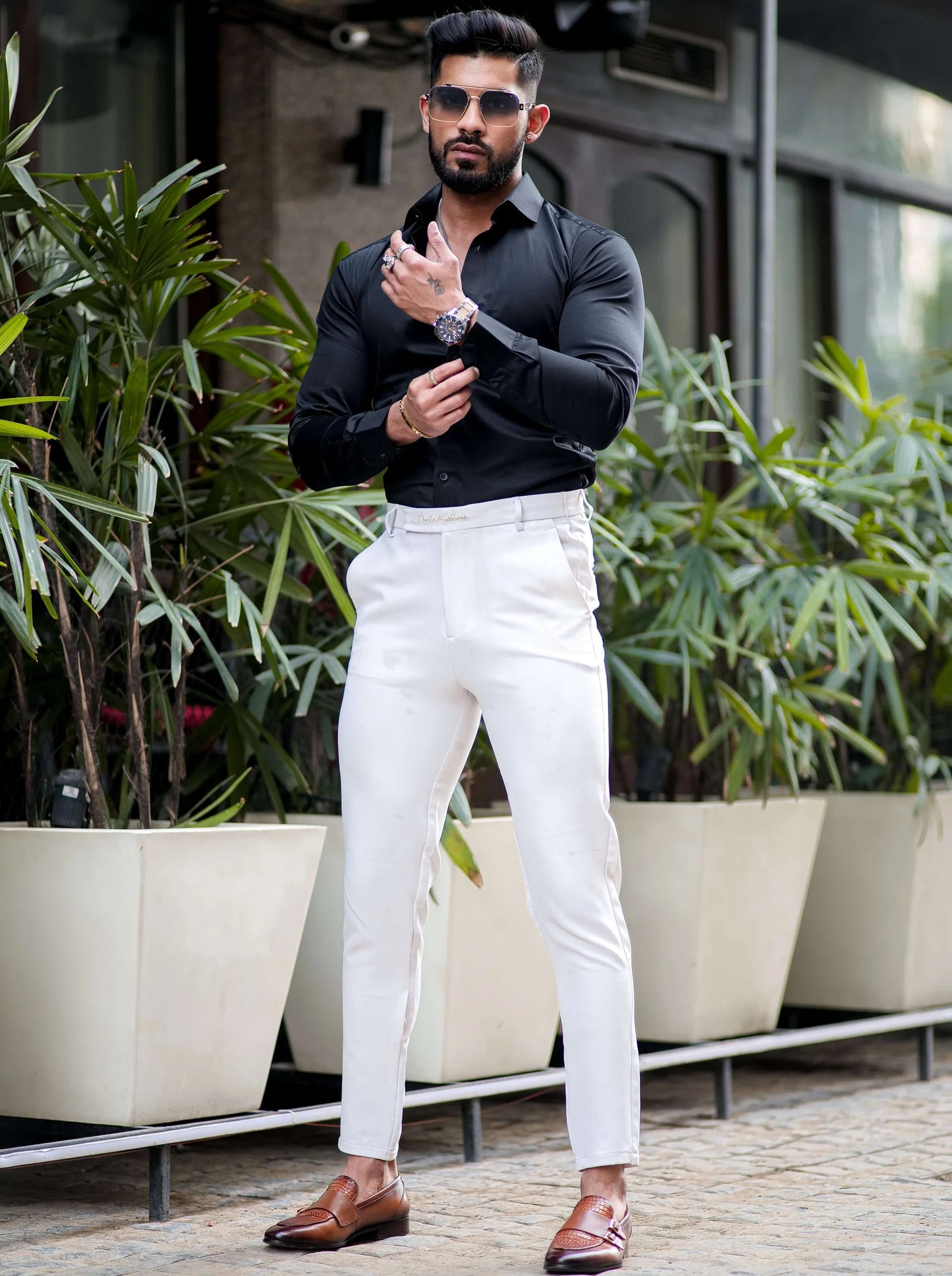 DARK BLUE IMPORTED LYCRA SHIRT
