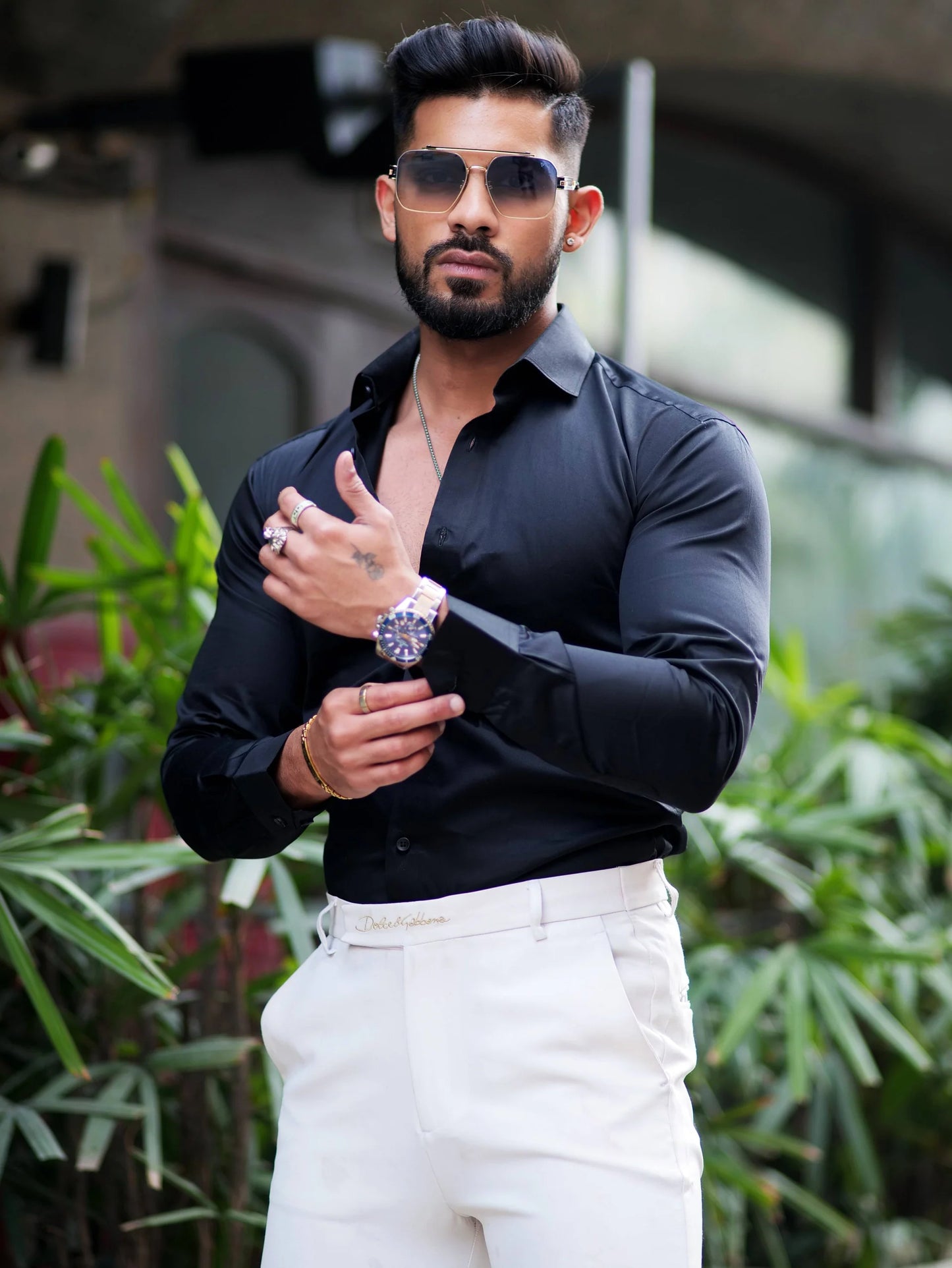 DARK BLUE IMPORTED LYCRA SHIRT