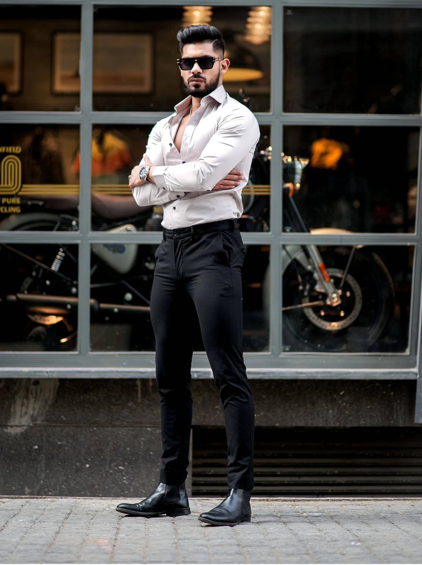 IMPORTED LIGHT GREY LYCRA SHIRT