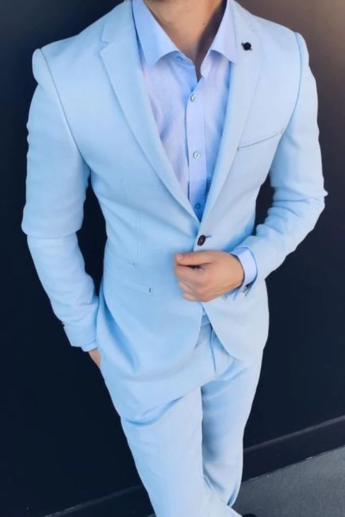 MEN'S LIGHT BLUE BLAZER SUIT