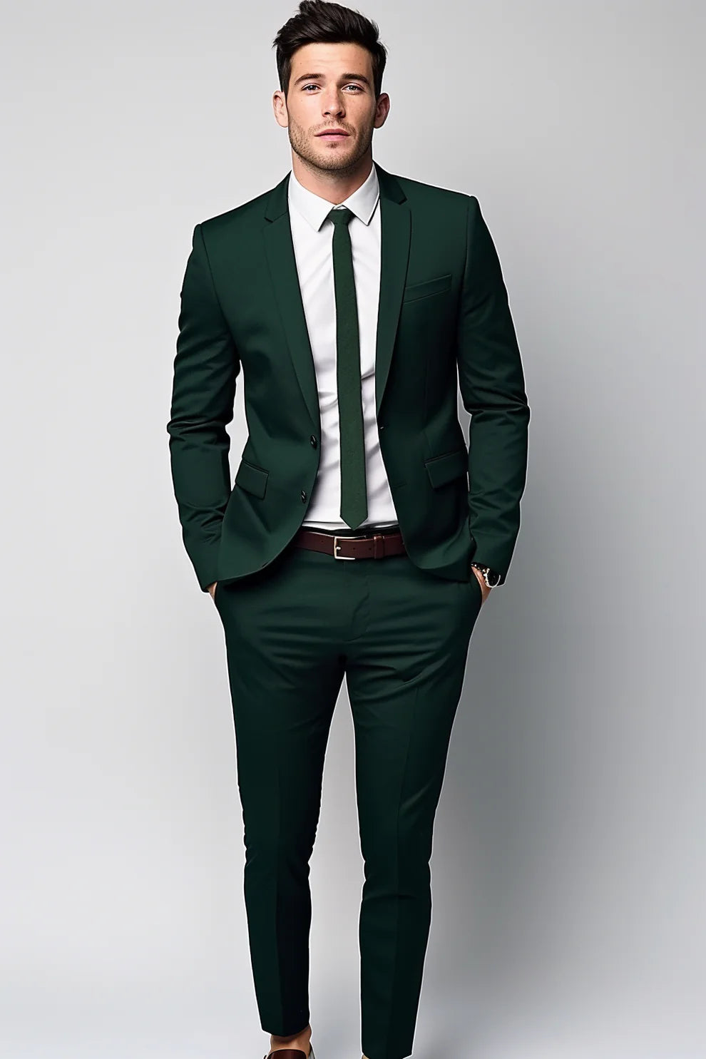 MEN'S DARK GREEN BLAZER SUIT