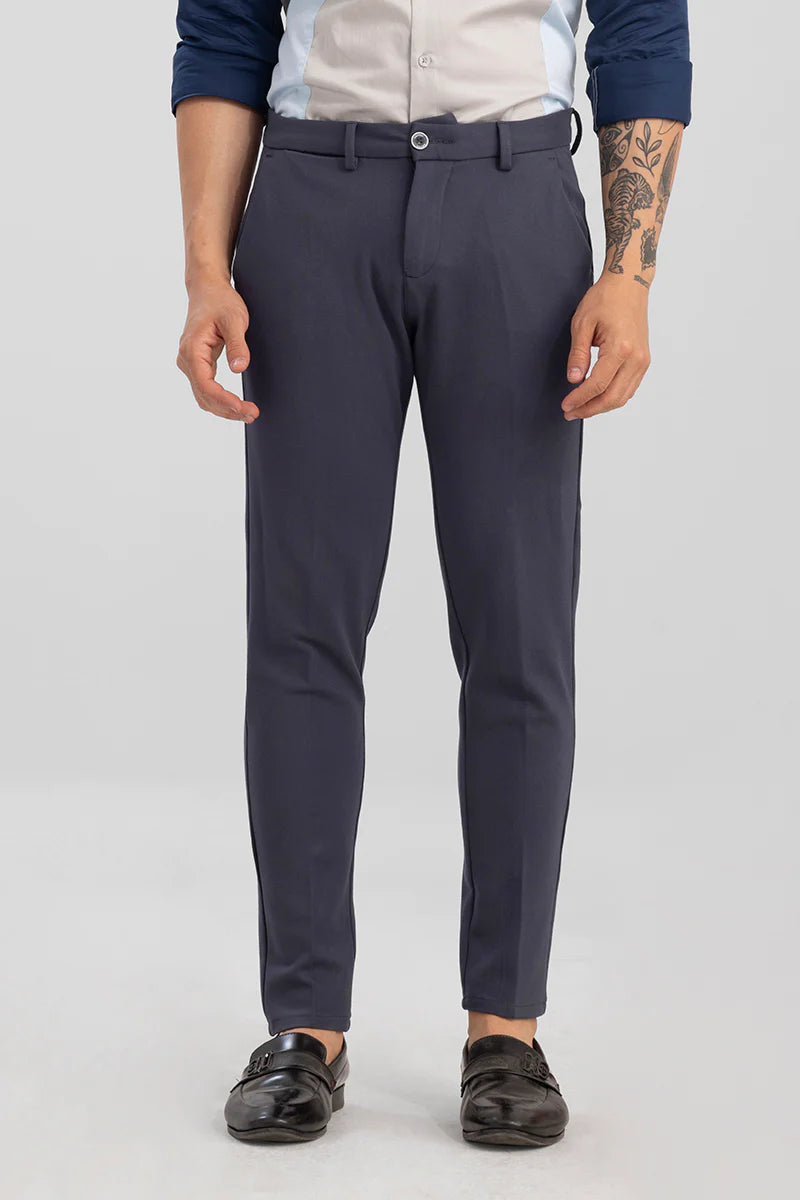 DARK GREY 4 WAY LYCRA WAIST ADJUSTABLE TROUSER