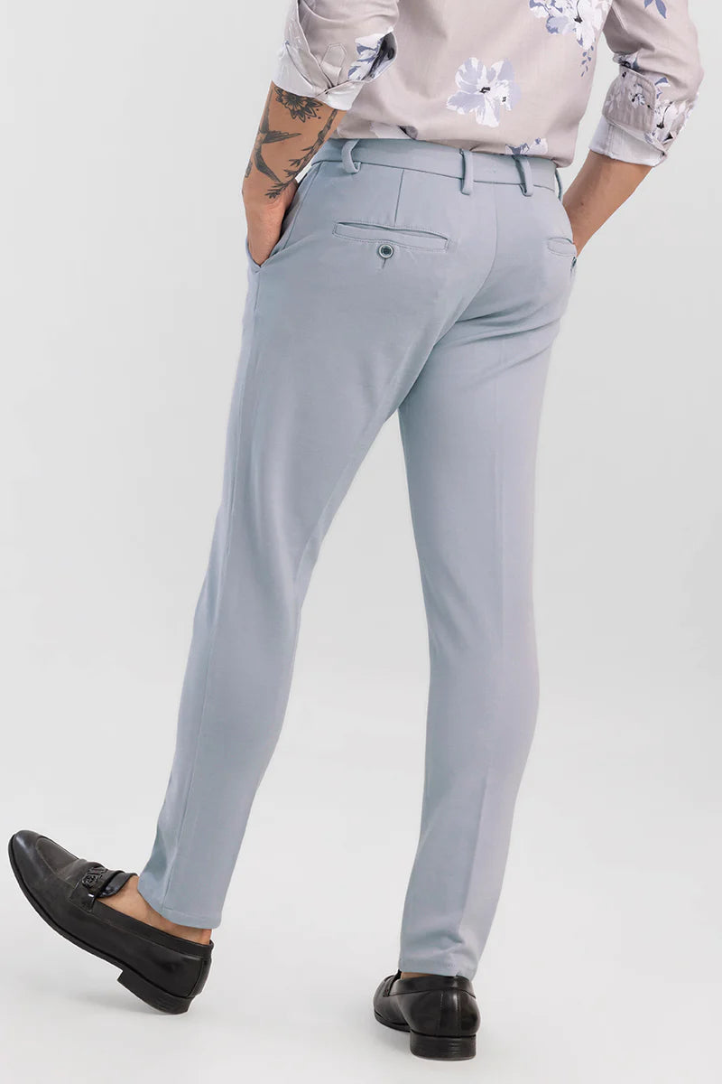 LIGHT GREY 4 WAY LYCRA WAIST ADJUSTABLE TROUSER