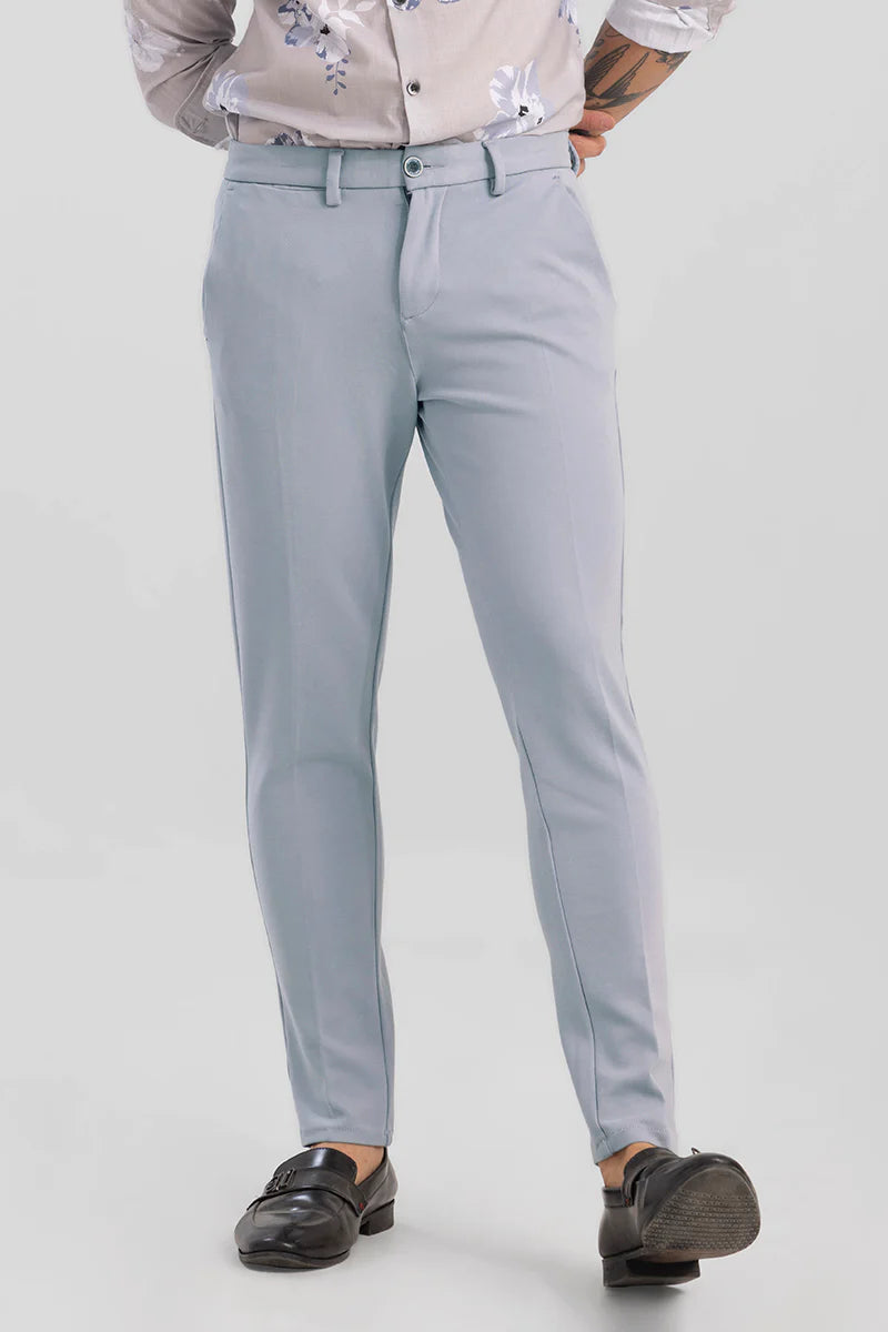 LIGHT GREY 4 WAY LYCRA WAIST ADJUSTABLE TROUSER