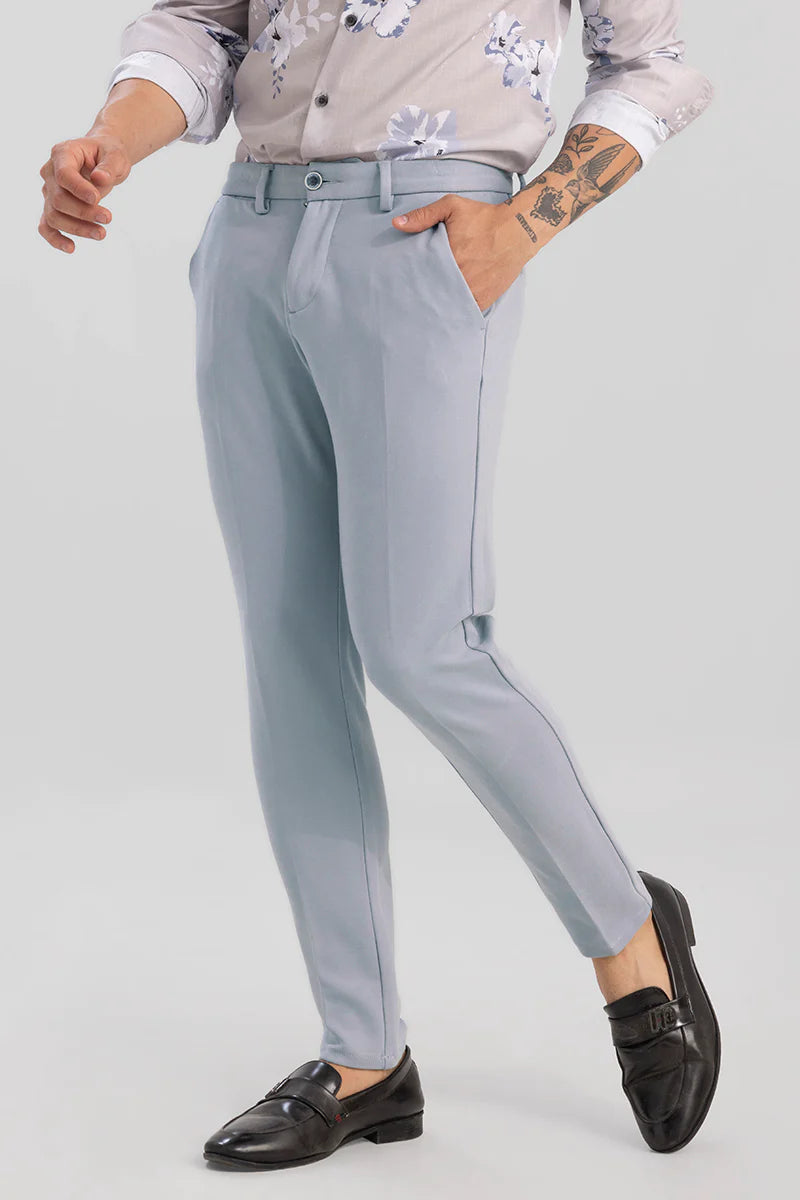 LIGHT GREY 4 WAY LYCRA WAIST ADJUSTABLE TROUSER