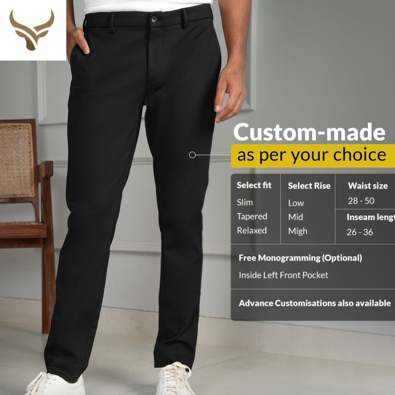 BLACK 4 WAY LYCRA TROUSER