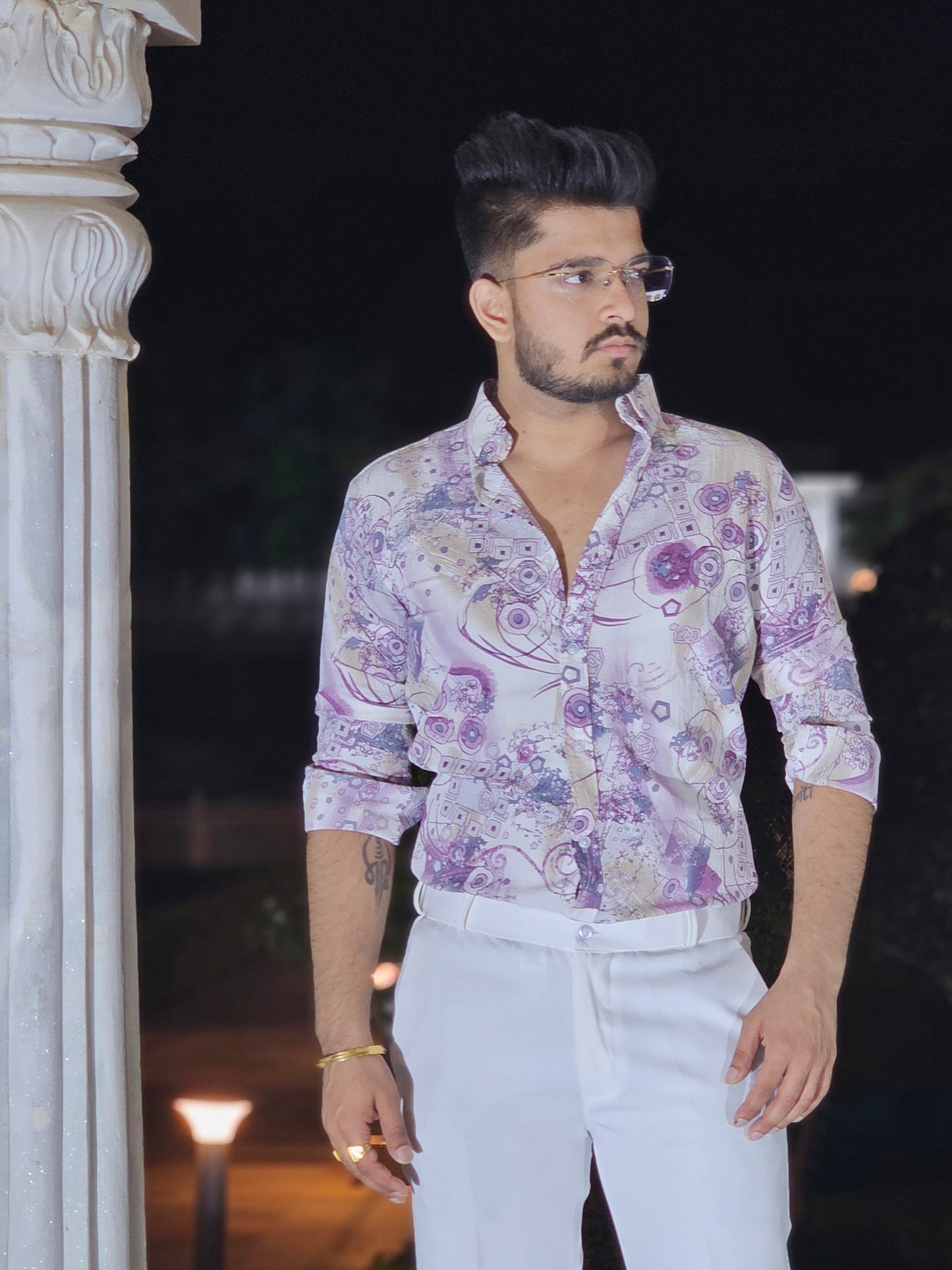 Imported Fabric lavender texture Shirt