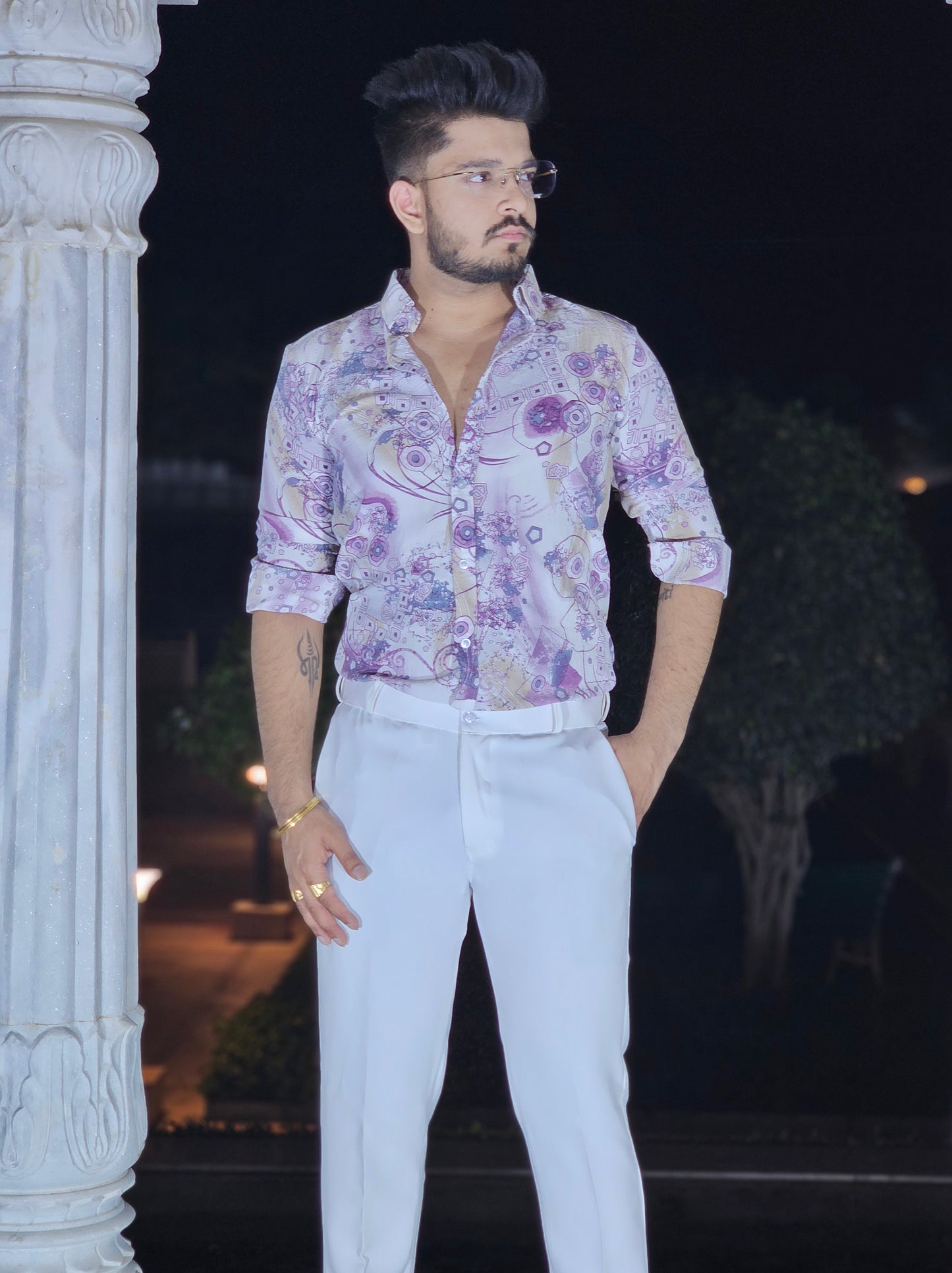 Imported Fabric lavender texture Shirt