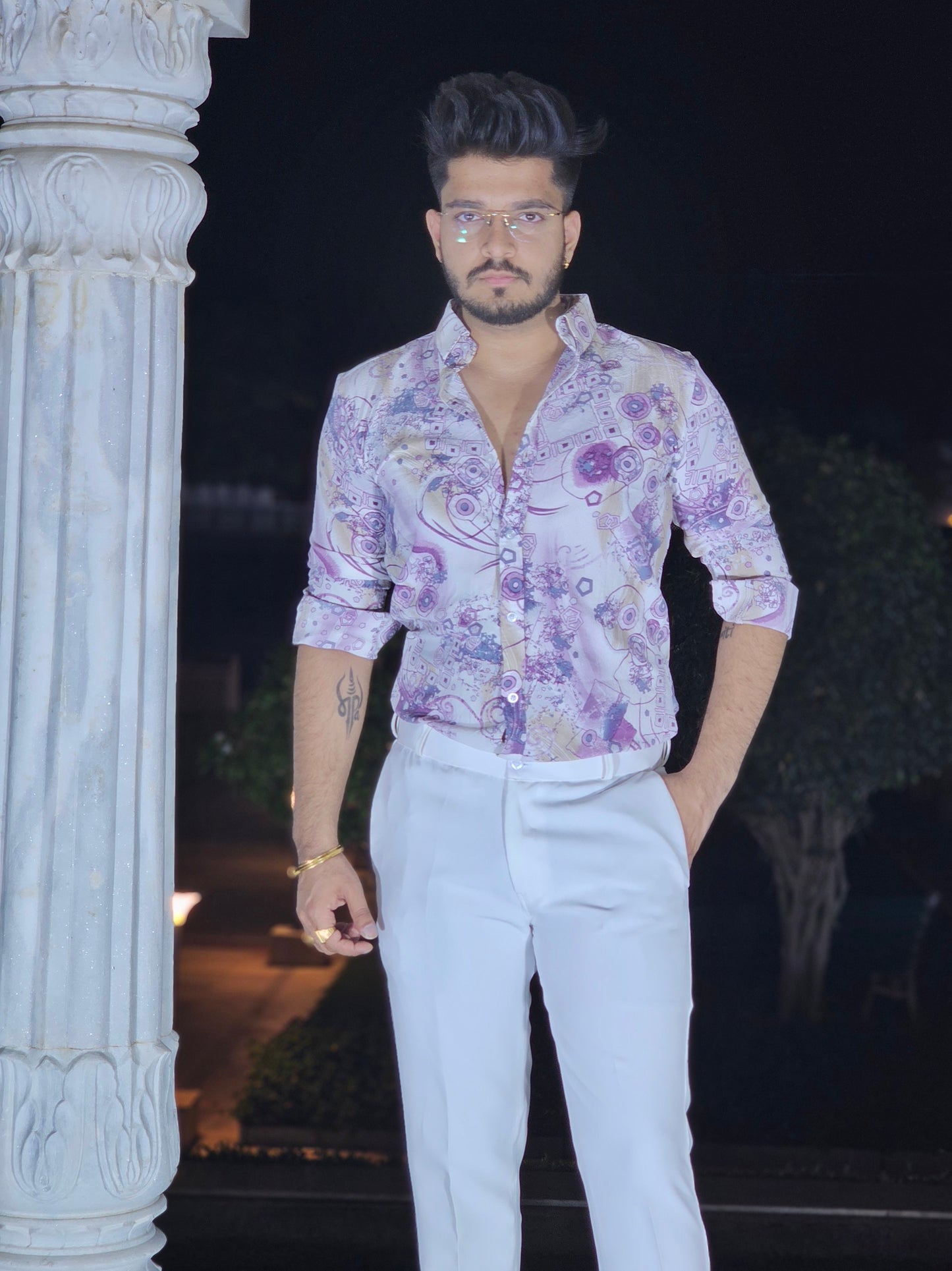 Imported Fabric lavender texture Shirt