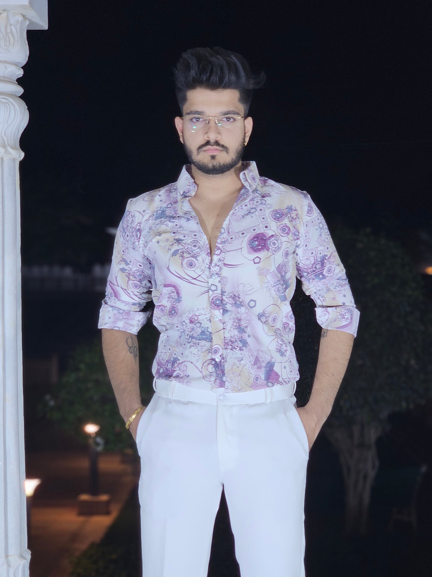 Imported Fabric lavender texture Shirt