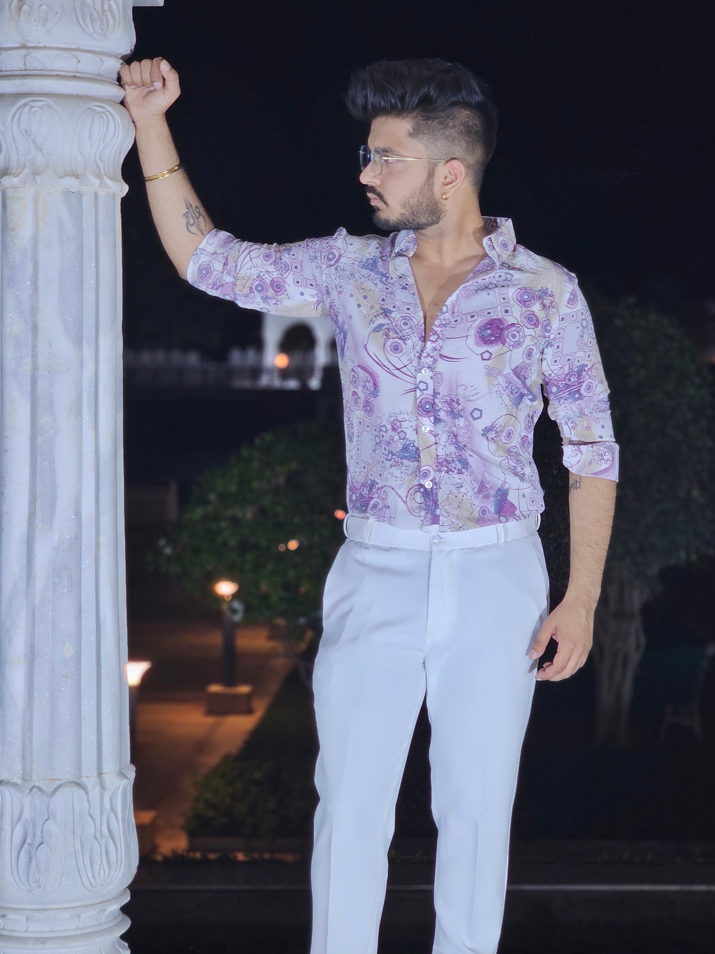 Imported Fabric lavender texture Shirt