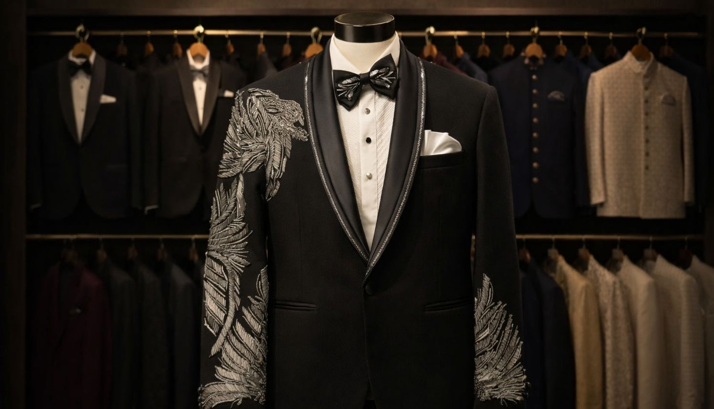 Black suit With Handwork lion