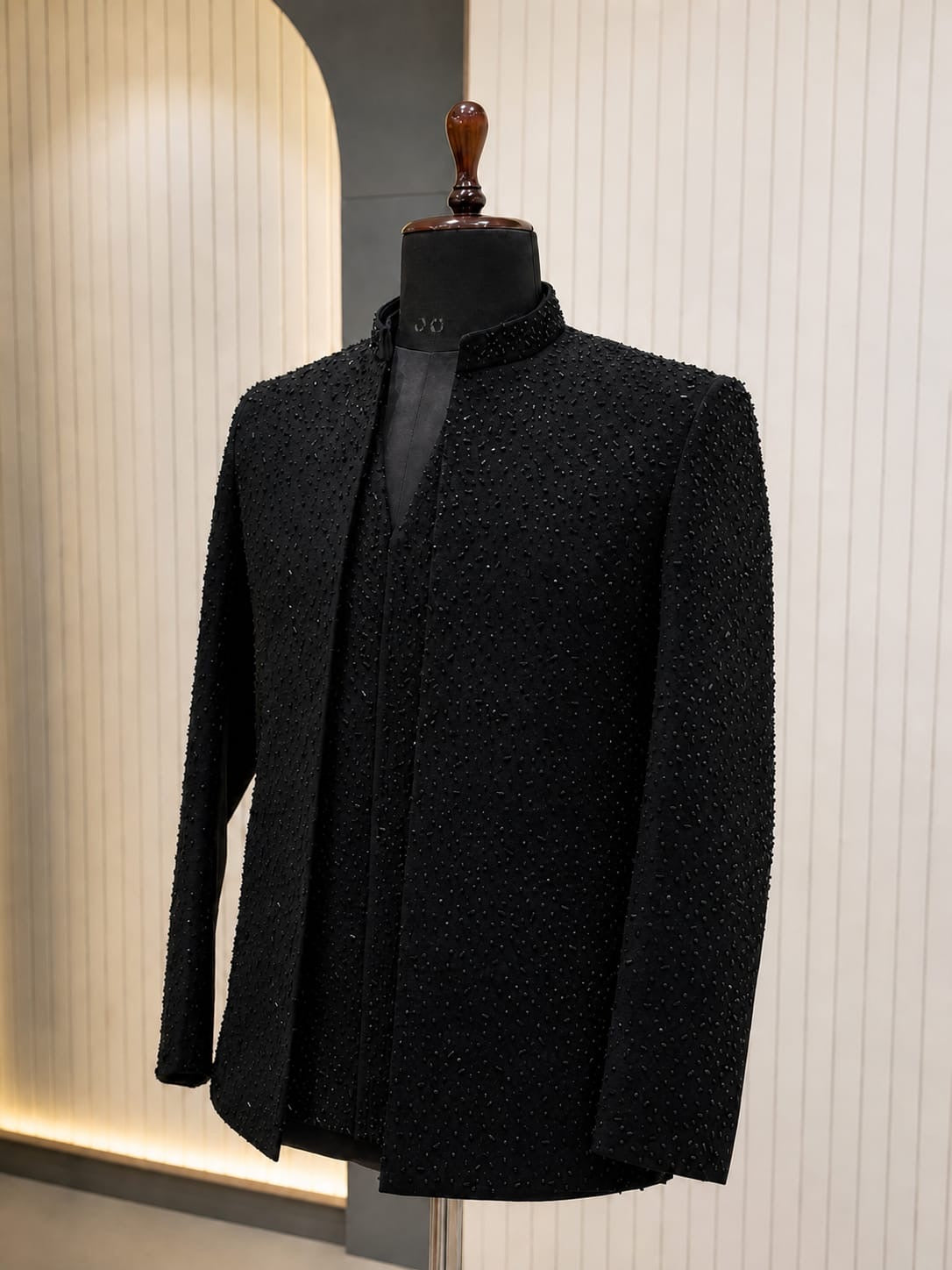 Black handwork indowestern suit