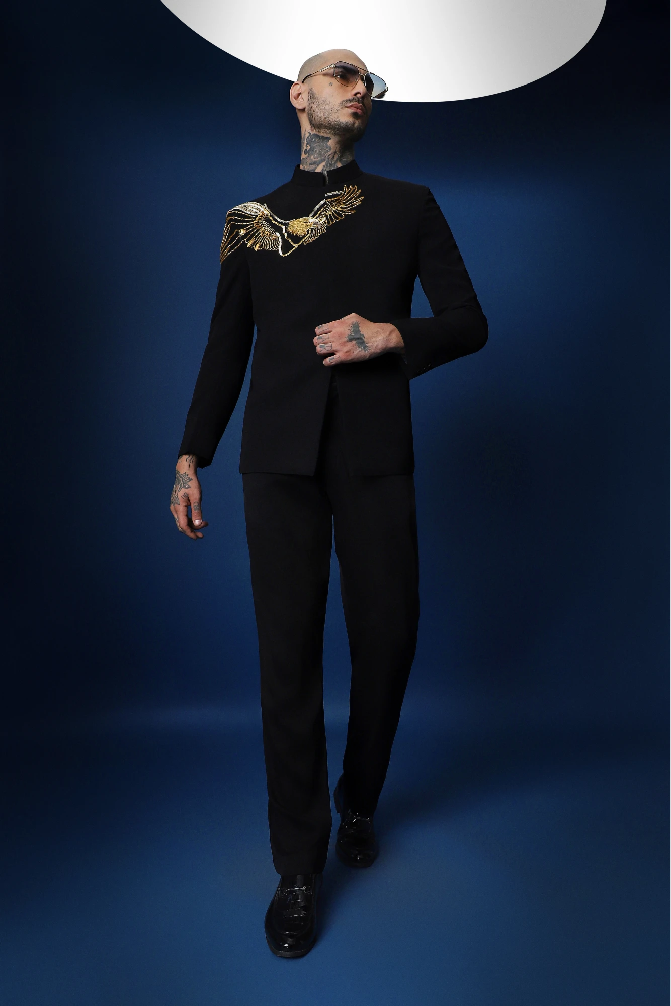Eagle Hand Embroidered Bandhgala – Black