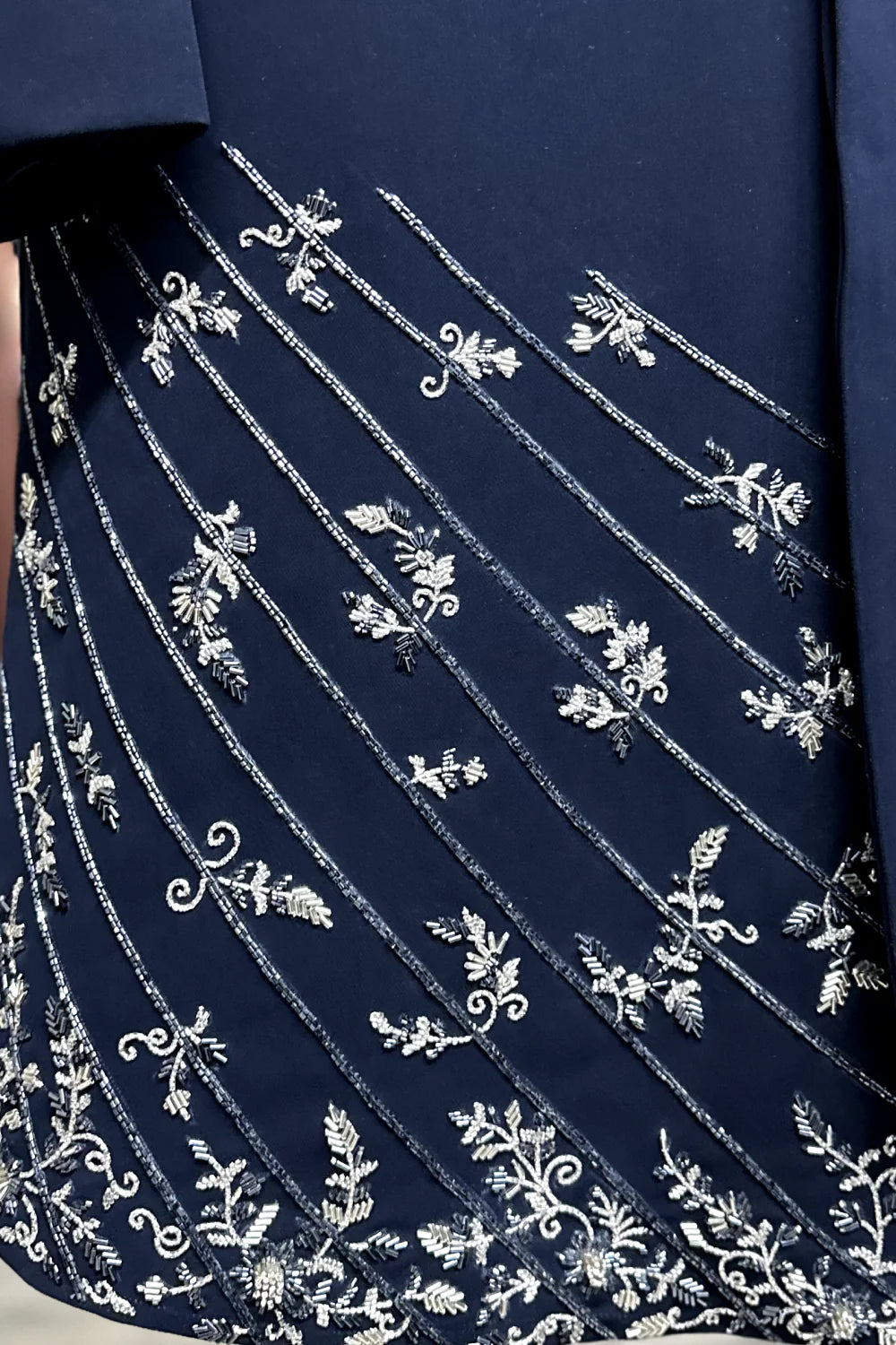 Blue Bandhgala With Handwork