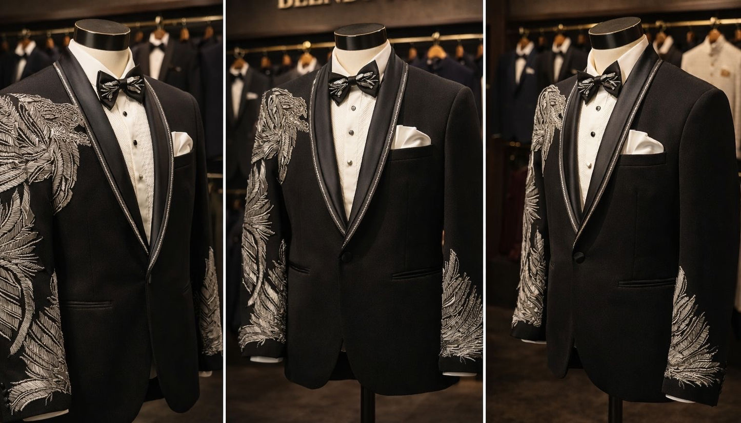 Black suit With Handwork lion