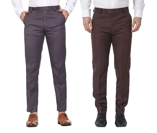 Dark Grey & Brown Formal Pant Combo