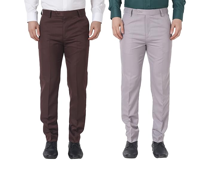 Light Grey & Brown Formal Pant Combo