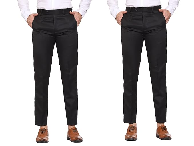Black & Black Formal Pant Combo