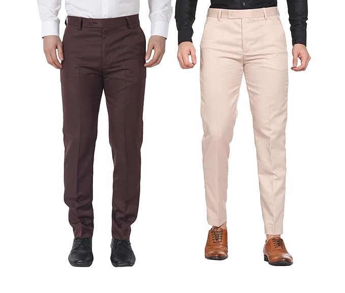 Brown & Cream Formal Pant Combo