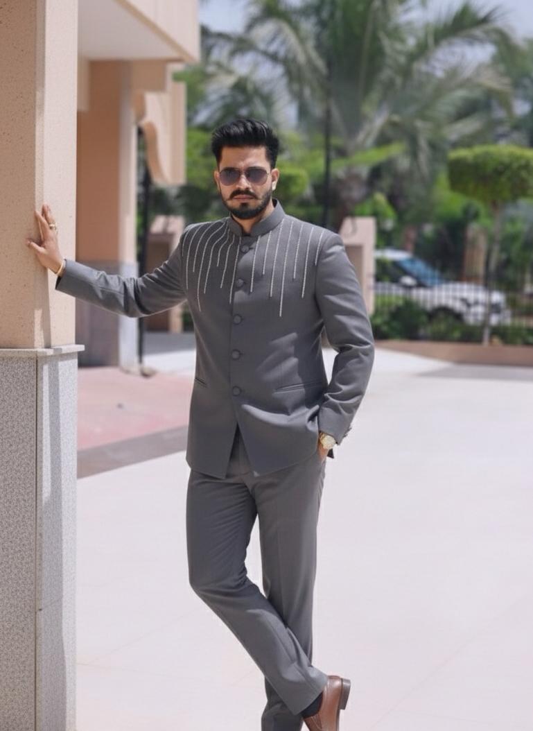 Bandhgala Suit With Handwork
