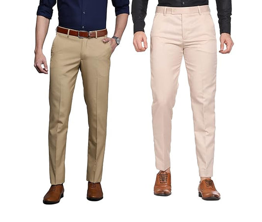 Light Brown & Cream Formal Pant Combo