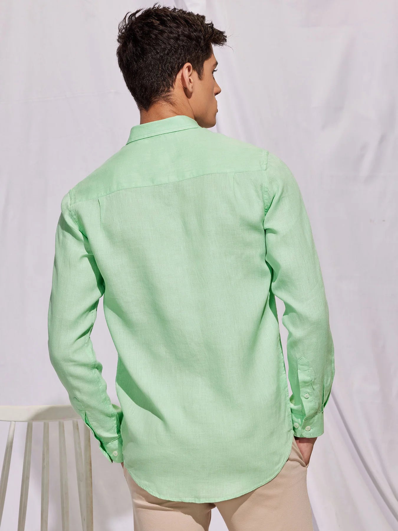 PREMIUM LINEN SHIRT LIGHT GREEN full sleeve