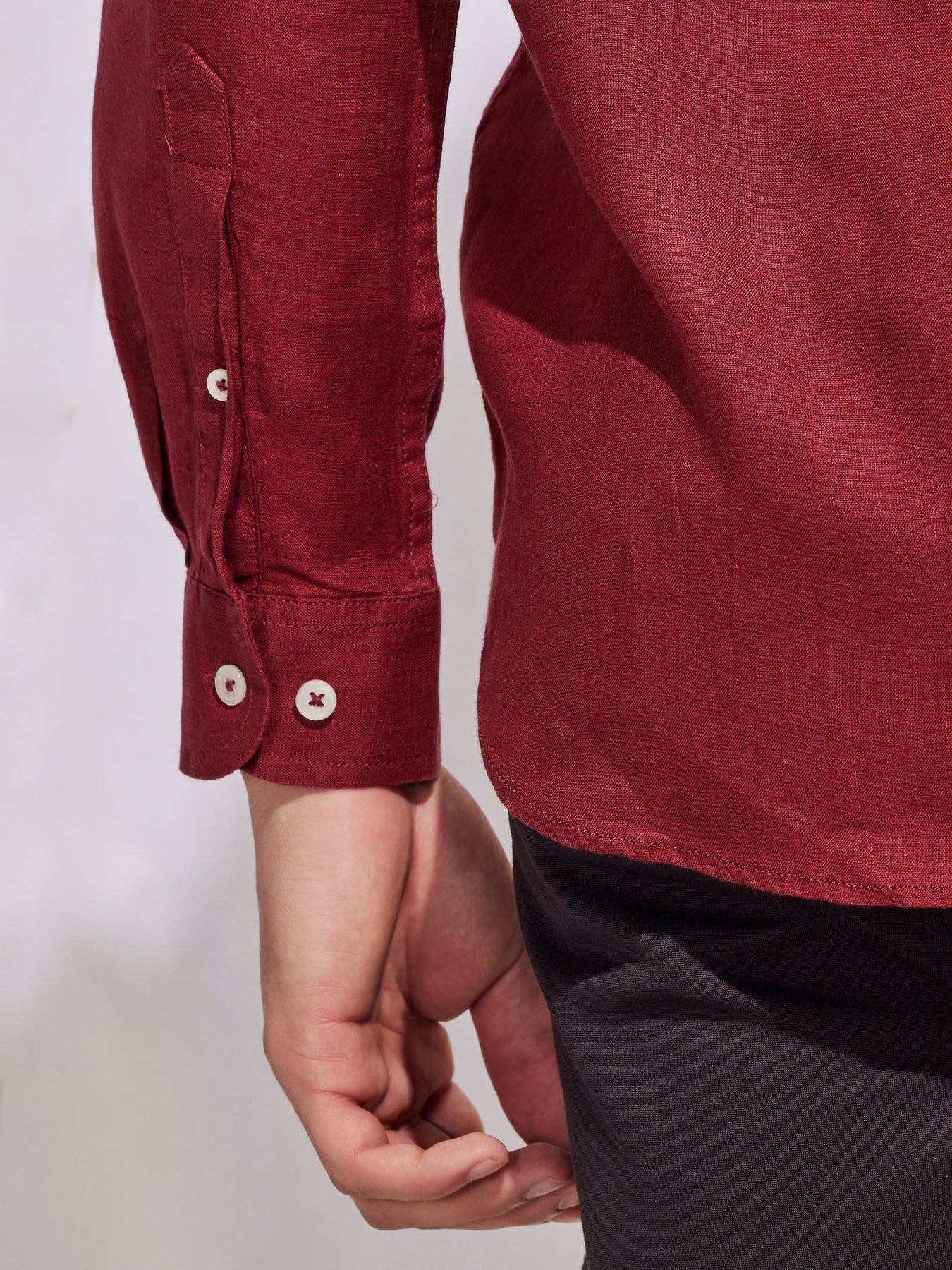 PREMIUM LINEN SHIRT RED full sleeve