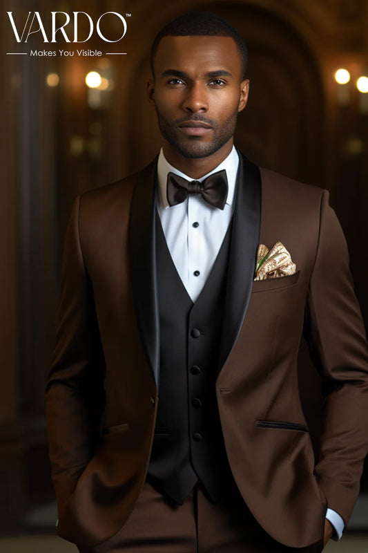 MEN'S COFFEE TUXEDO SUIT