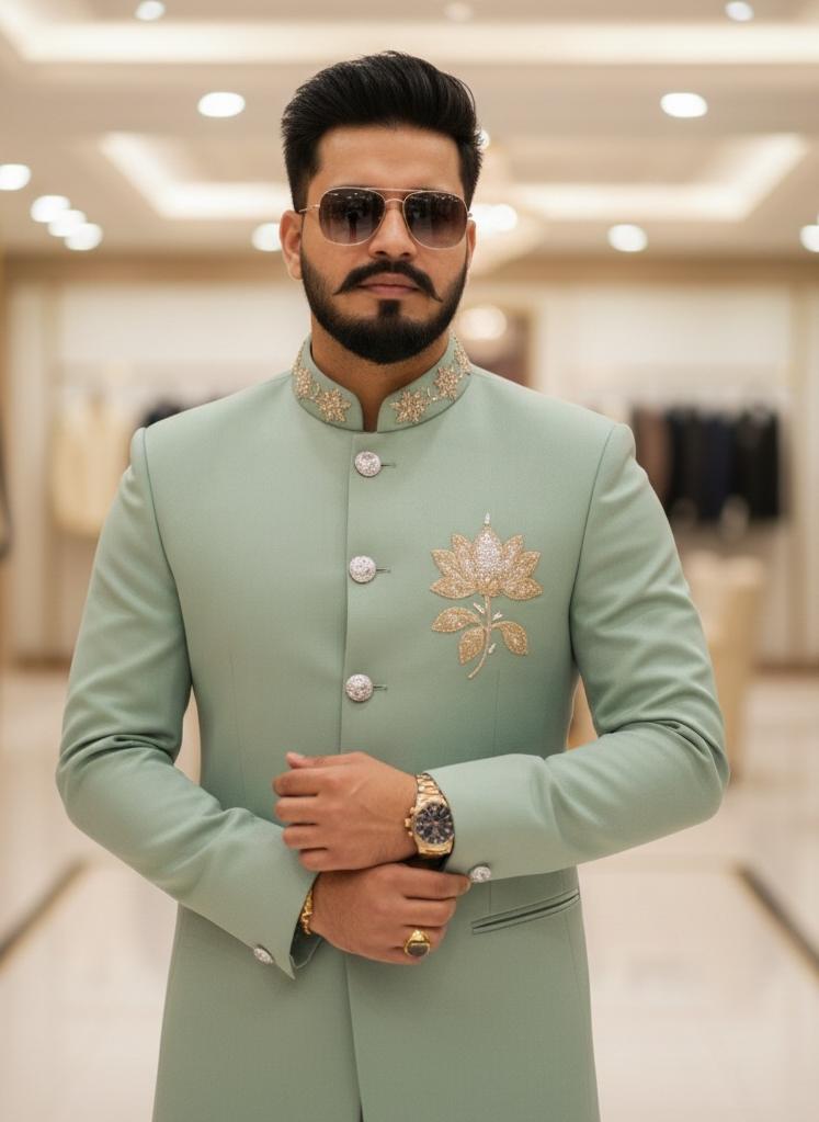 Bandhgala Suit With Handwork