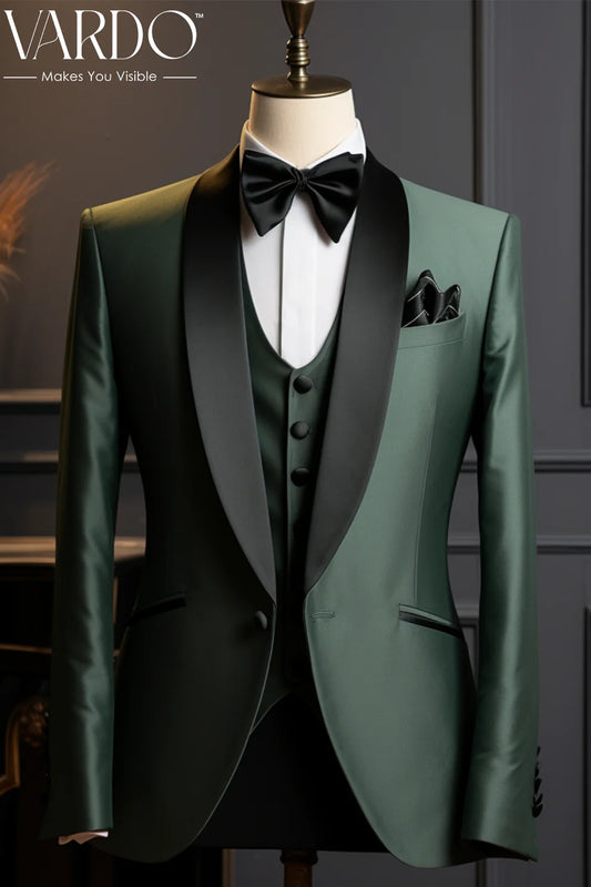 MEN'S DARK GREEN TUXEDO SUIT