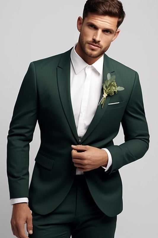 MEN'S DARK GREEN BLAZER SUIT