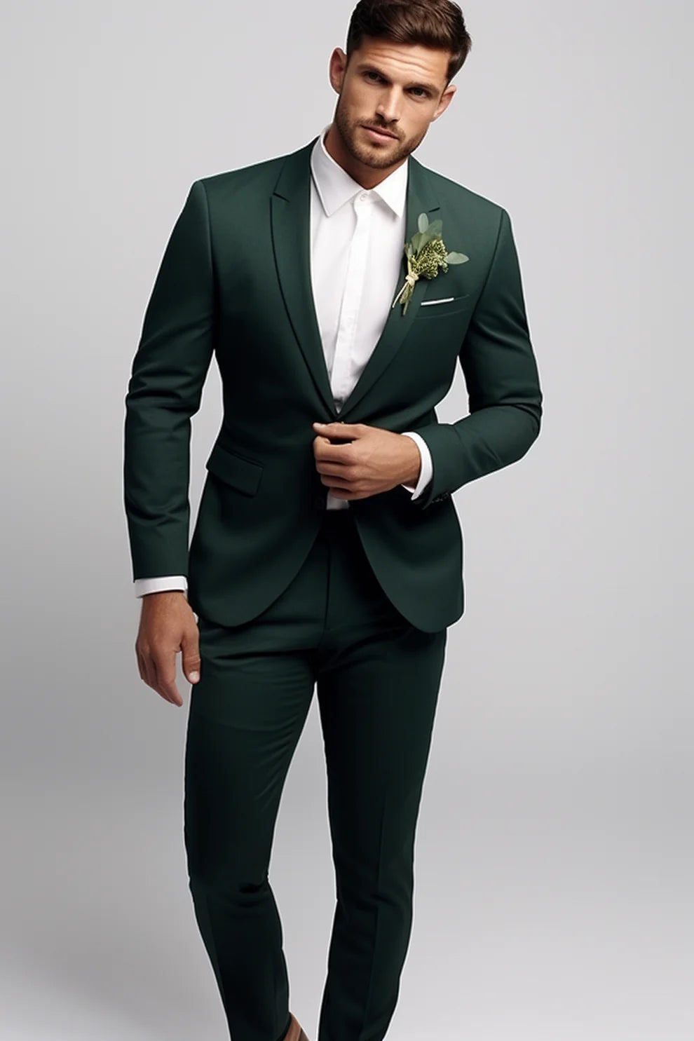 MEN'S DARK GREEN BLAZER SUIT