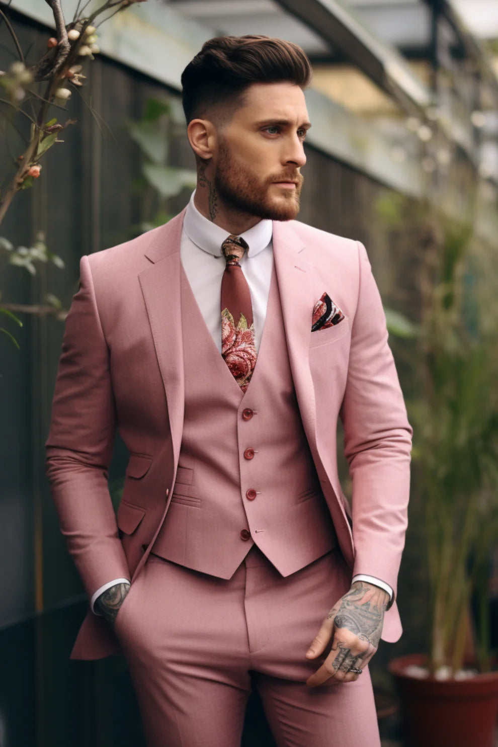 MEN'S LIGHT PINK BLAZER SUIT