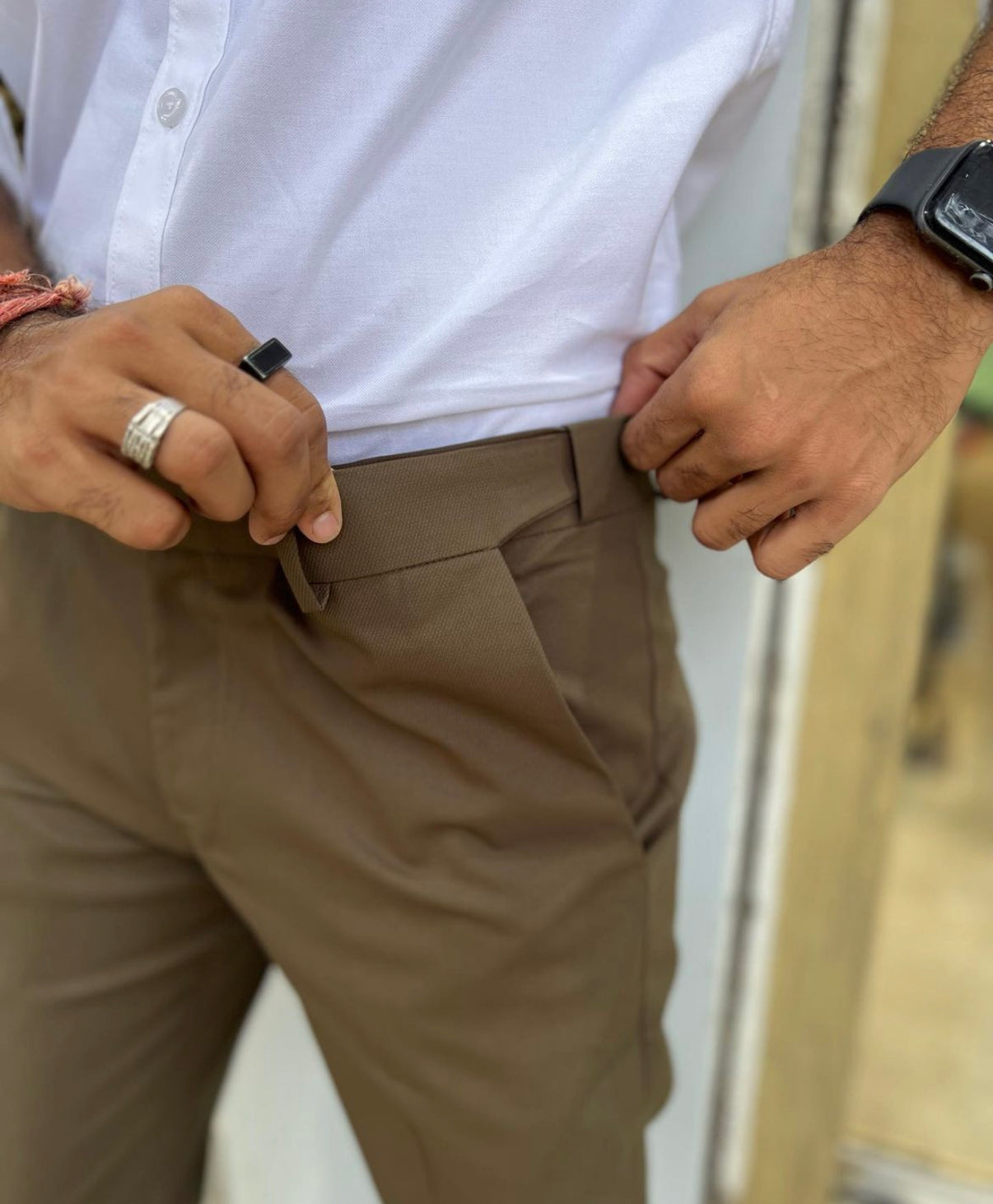 Brown & Dark Grey Waist Adjustable Pant Combo