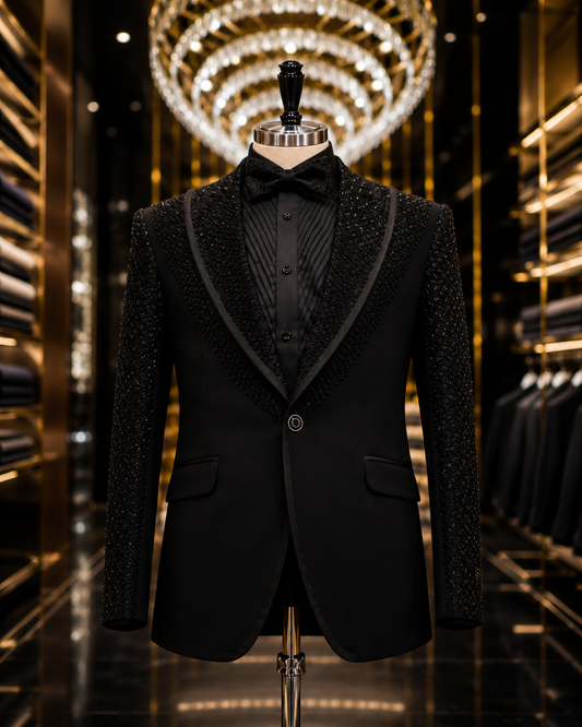 Black Full handwork tuxedo