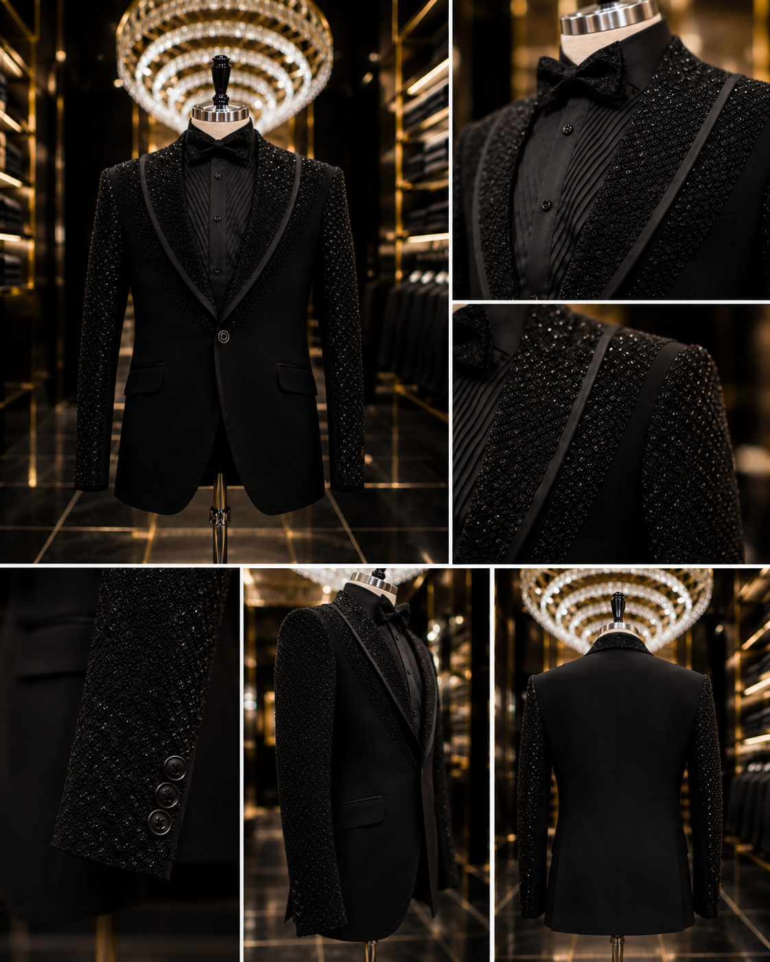 Black Full handwork tuxedo